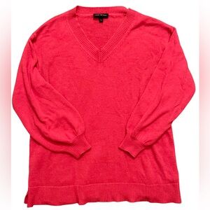 Lane Bryant Womens Pullover Sweater Pink Long Sleeve V Neck 14/16